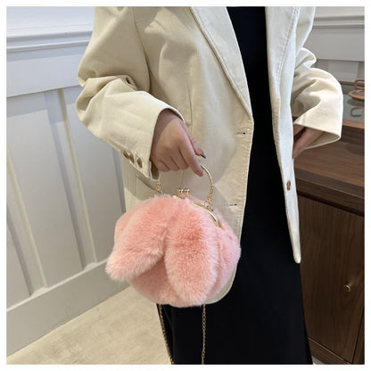 Fluffy Rabbit Ear Chain Strap Crossbody Bag SpreePicky