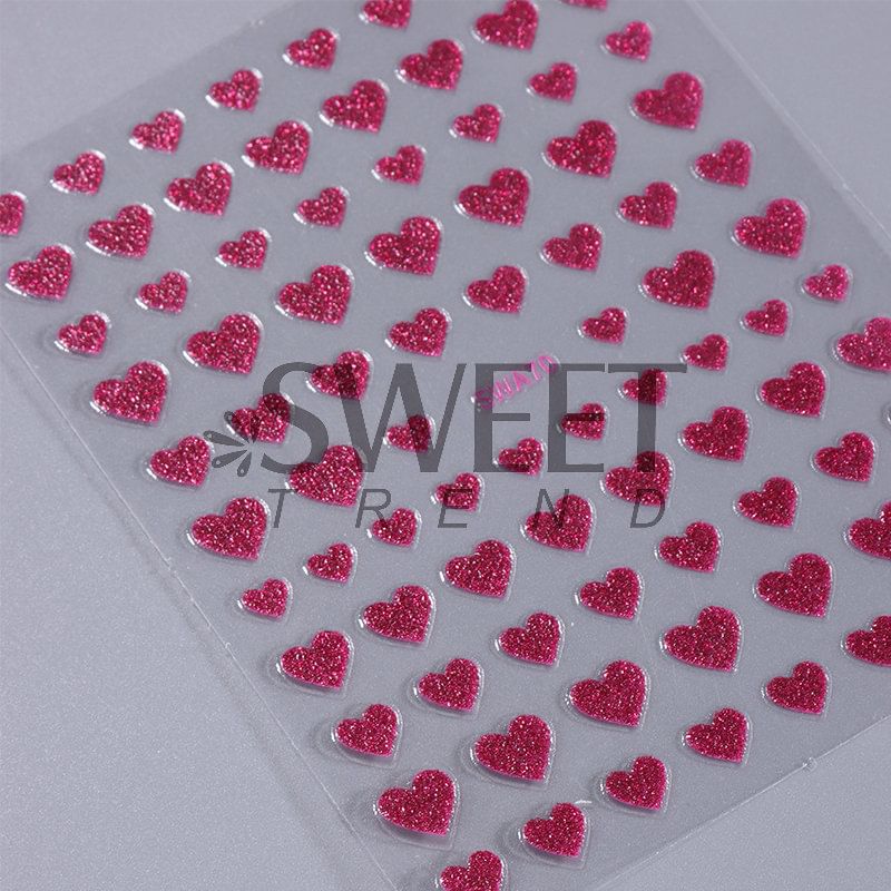 Heart Glitter Nail Art Stickers SpreePicky