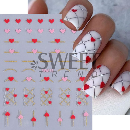 Heart Nail Art Stickers SpreePicky