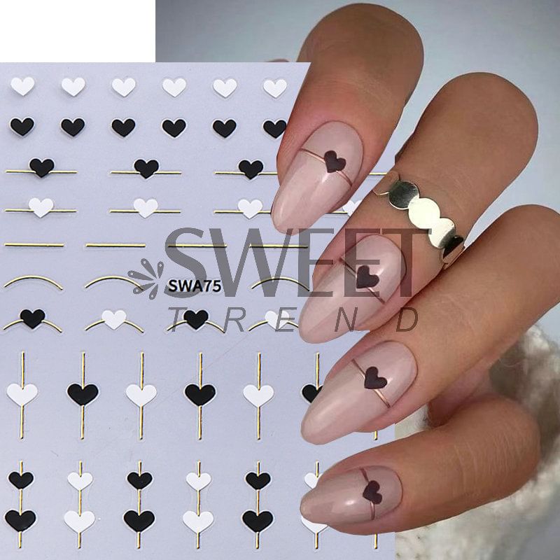 Heart Nail Art Stickers SpreePicky