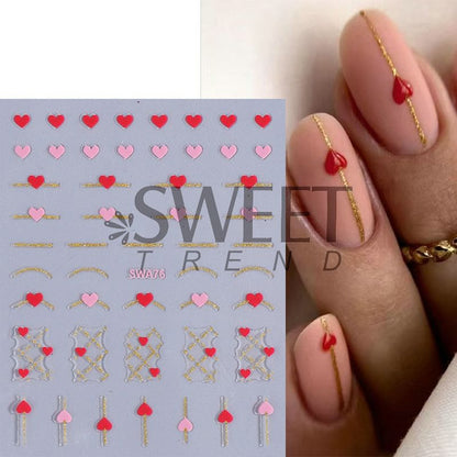 Heart Nail Art Stickers SpreePicky