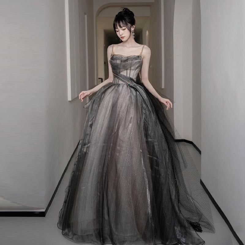 Strapless Plain Sheer A-Line Ball Gown FashionChic