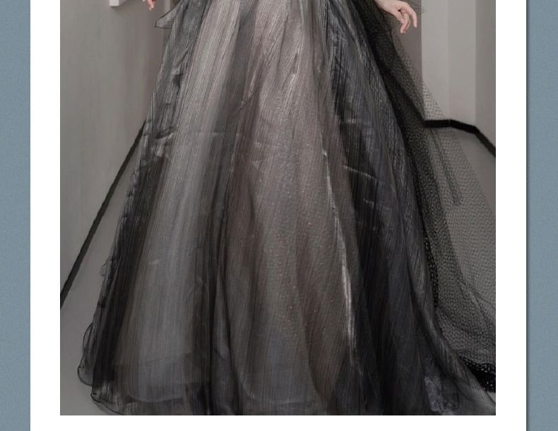 Strapless Plain Sheer A-Line Ball Gown FashionChic