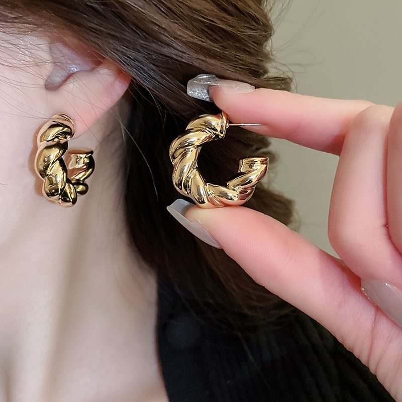 (Various Plain Hoop Designs) Alloy Earring FashionChic