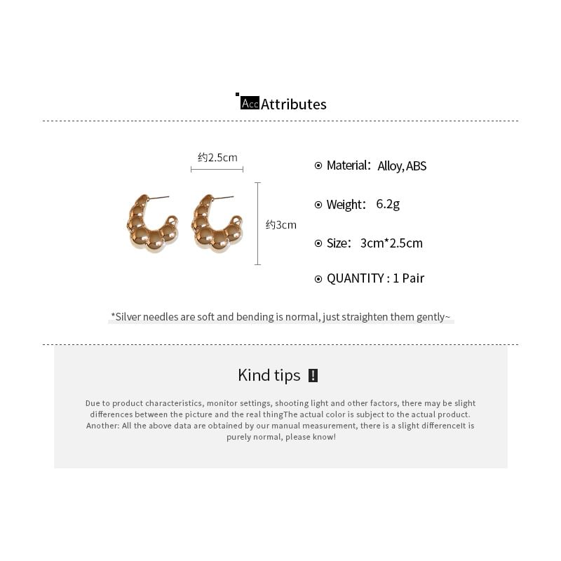 (Various Plain Hoop Designs) Alloy Earring FashionChic
