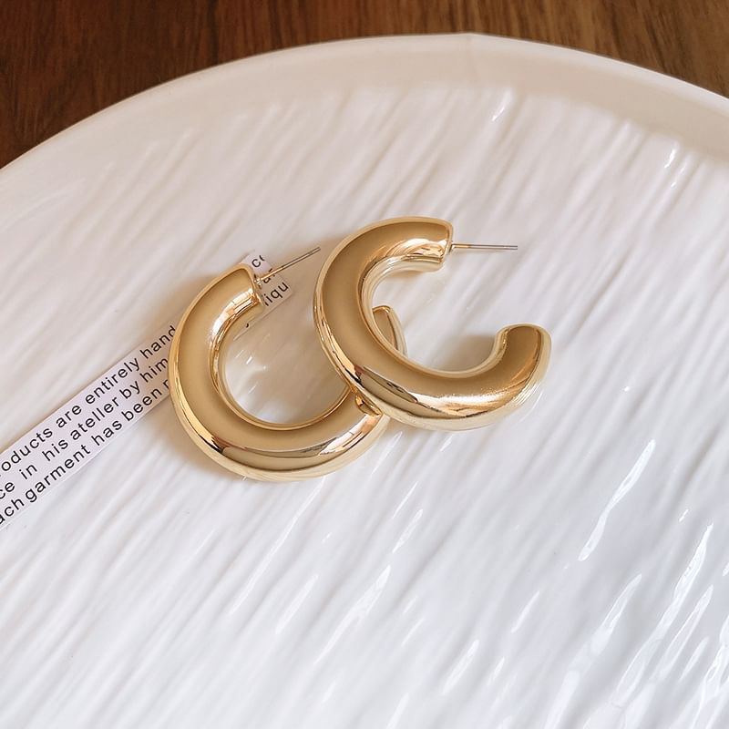 (Various Plain Hoop Designs) Alloy Earring FashionChic