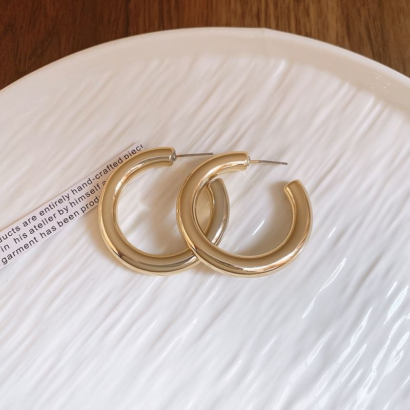 (Various Plain Hoop Designs) Alloy Earring FashionChic