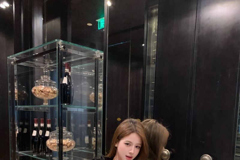 / Fluffy Plain Tube Leather Dress Sequin Bodycon Faux Jacket Panel Mini FashionChic