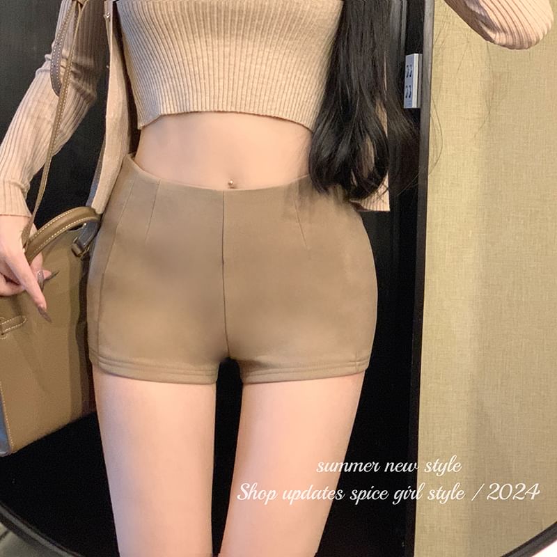 Mid Rise Hot Plain Pants FashionChic