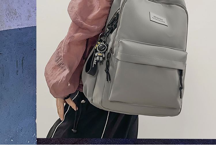 / Bag Set Applique Backpack Charm Laptop Plain FashionChic