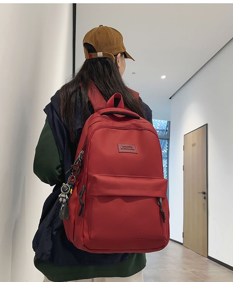 / Bag Set Applique Backpack Charm Laptop Plain FashionChic