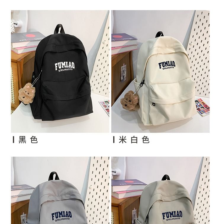 / Bag Charm Nylon Lettering Backpack Set Embroidered Laptop FashionChic