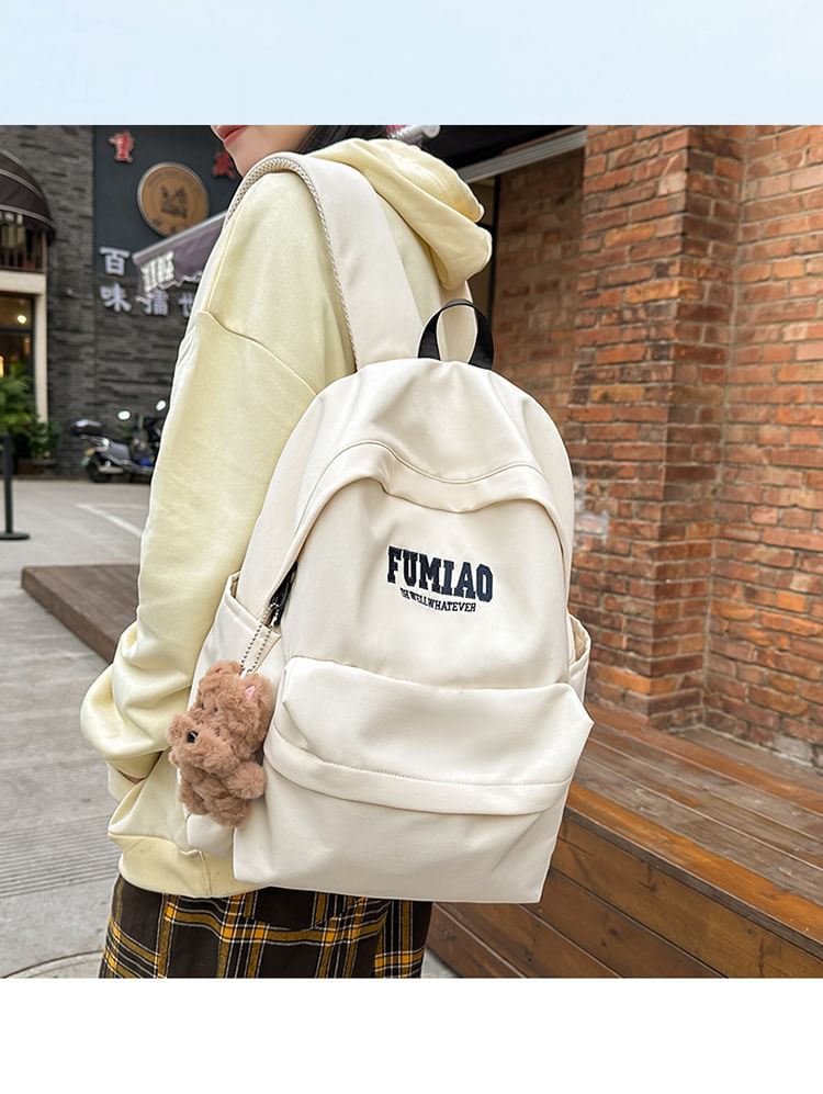 / Bag Charm Nylon Lettering Backpack Set Embroidered Laptop FashionChic