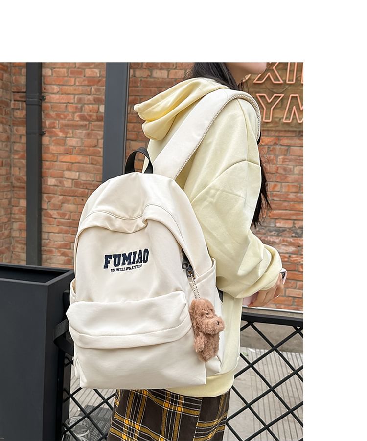 / Bag Charm Nylon Lettering Backpack Set Embroidered Laptop FashionChic