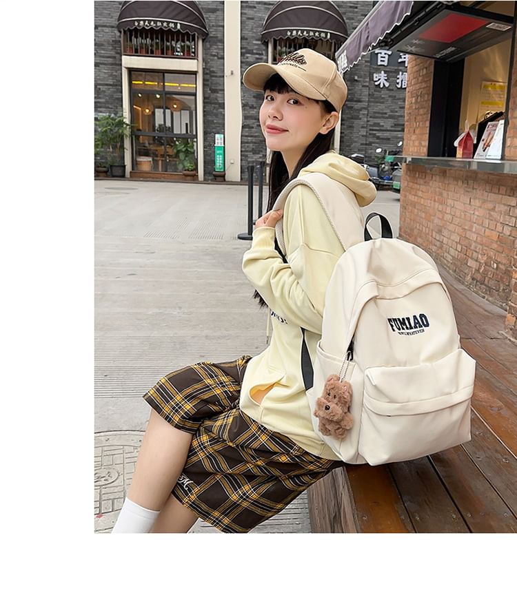 / Bag Charm Nylon Lettering Backpack Set Embroidered Laptop FashionChic