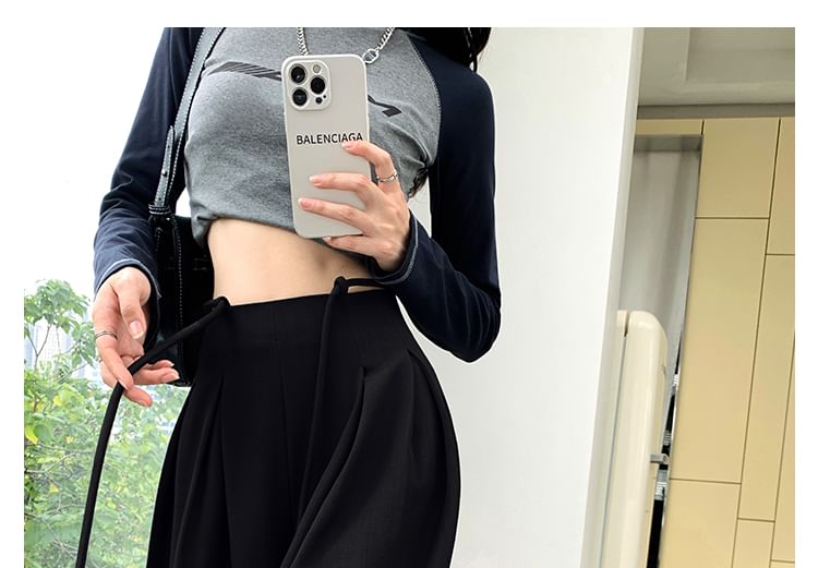 Leg Pants Rise High Wide Designs) Plain (Various FashionChic