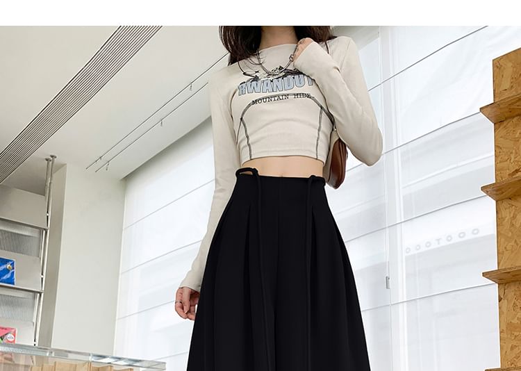 Leg Pants Rise High Wide Designs) Plain (Various FashionChic