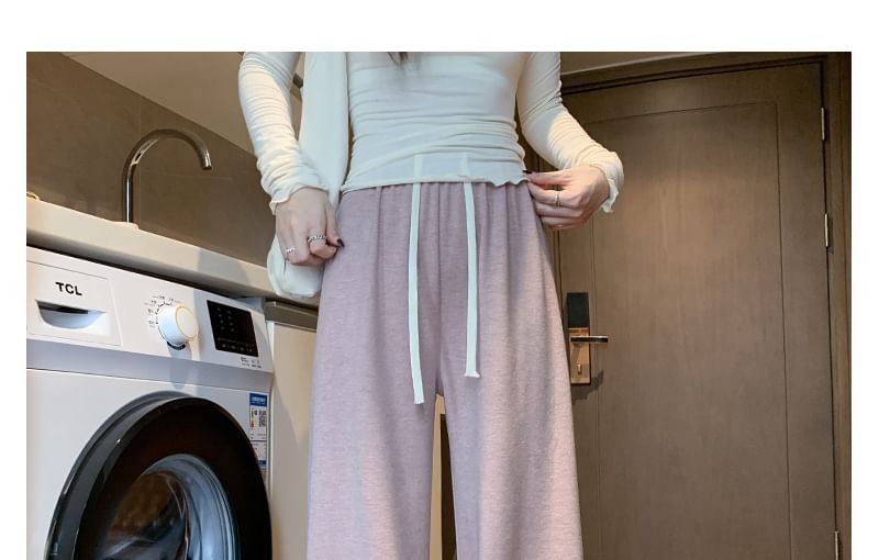 Designs) Leg High (Various Plain Rise Wide Pants FashionChic