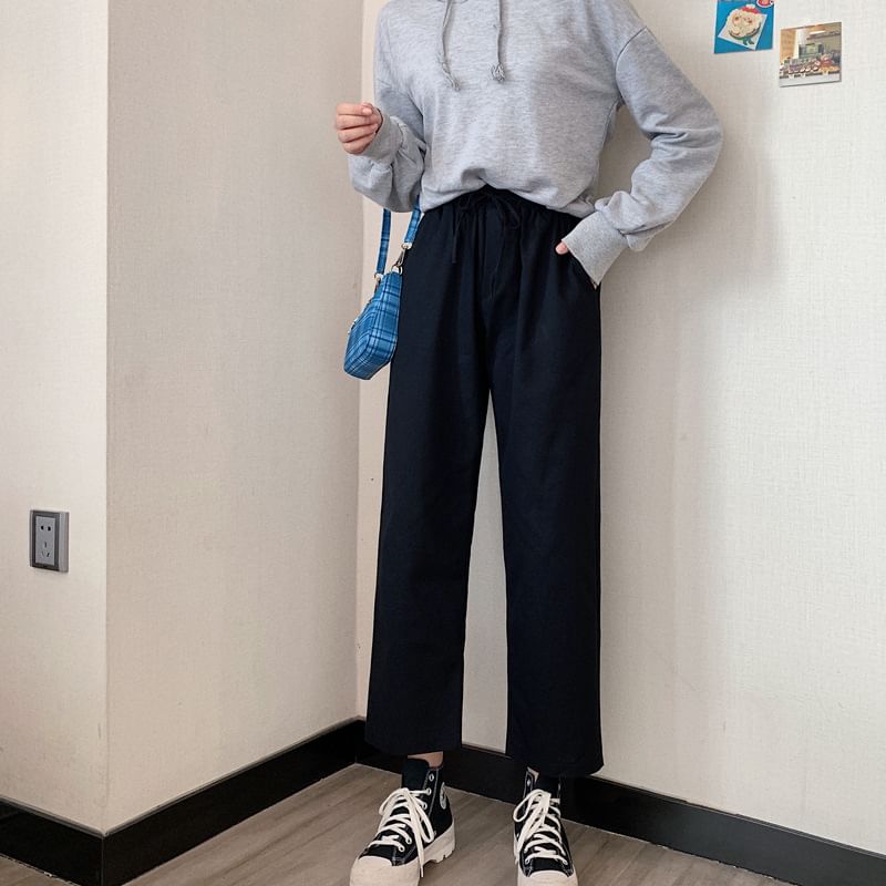 Wide Leg Cargo High Pants Rise Plain FashionChic