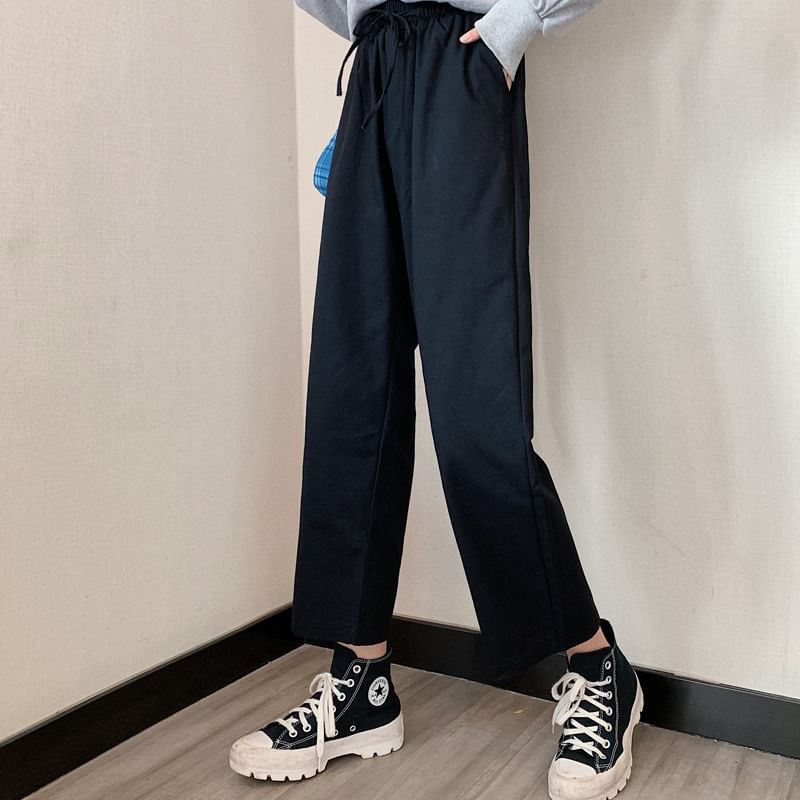 Wide Leg Cargo High Pants Rise Plain FashionChic