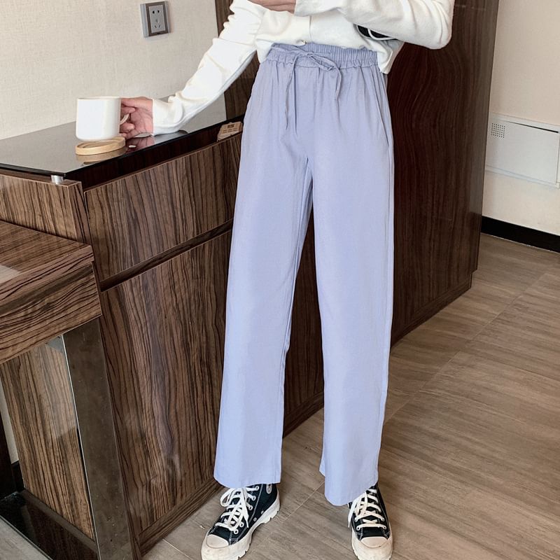 Wide Leg Cargo High Pants Rise Plain FashionChic