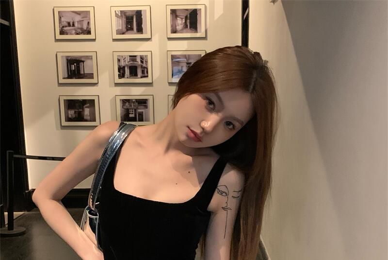 High Top Neck Faux / Flared Leather Plain Rise Pants Camisole Square FashionChic