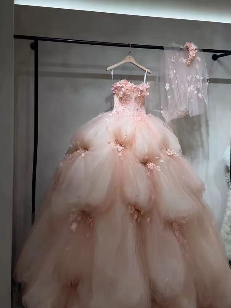 Strapless Lace Embroidered Wedding Ball Gown FashionChic