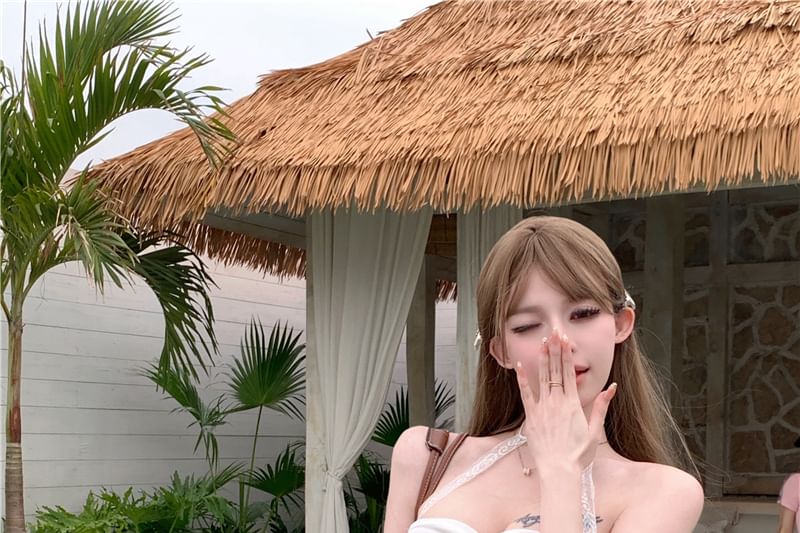 Denim Washed Rise Trim Hot Pants Low Lace FashionChic