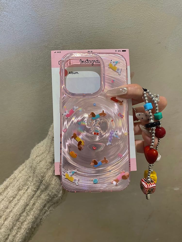 / Case Strap Dog Set Phone FashionChic