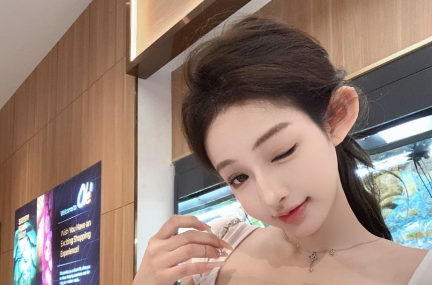 Short-Sleeve / Loose Drawstring Striped Trim Off-Shoulder Crop Pants Waist Tee Plain Fit FashionChic