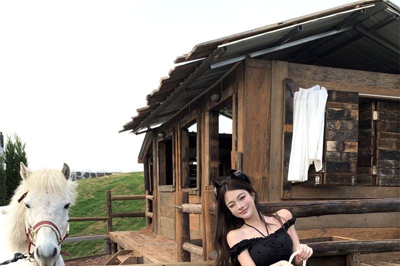 / High Dotted Plaid Balloon Rise Mini Cami Skirt Frill Top A-Line FashionChic