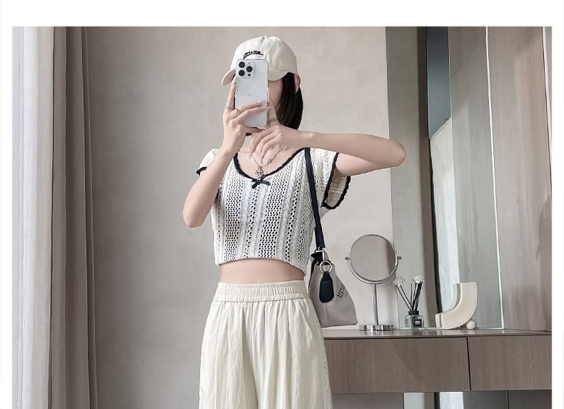 Rise Leg Panel Lace Wide Pants High FashionChic