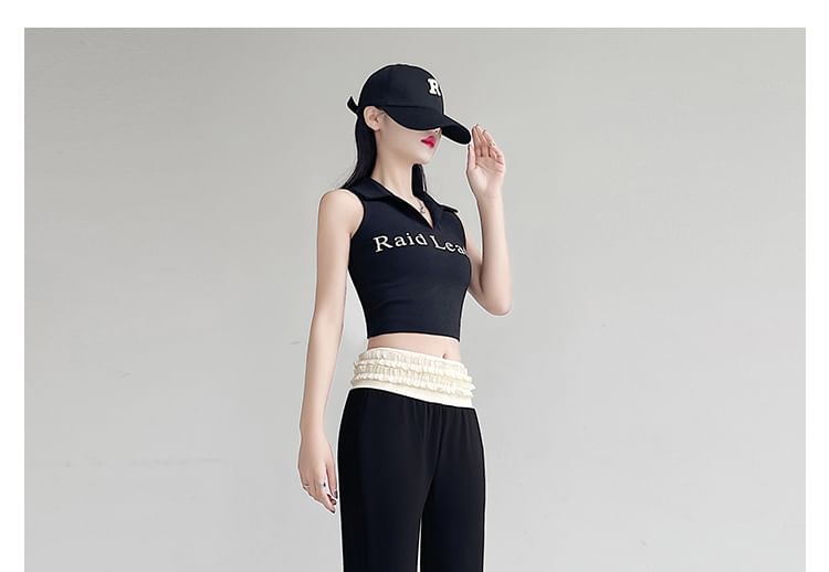 Two Tone High (Various Designs) Frill Pants Flared Rise Trim FashionChic