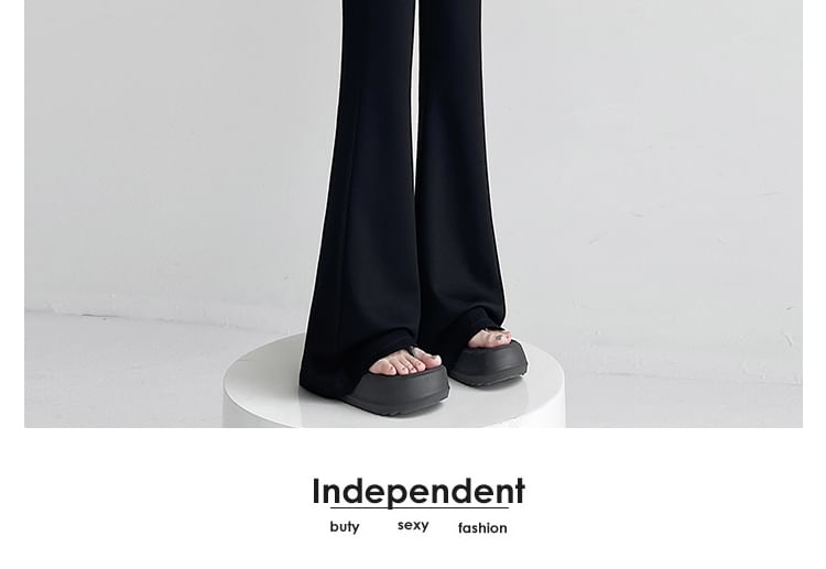 Two Tone High (Various Designs) Frill Pants Flared Rise Trim FashionChic