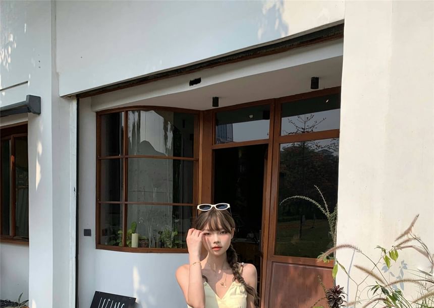 Mid Ruched Waist Leg Wide Pants Plain FashionChic