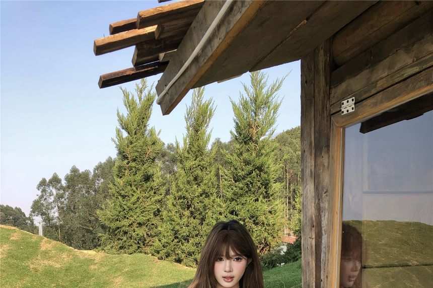 Ruffled Asymmetrical Top Printed Camisole FashionChic