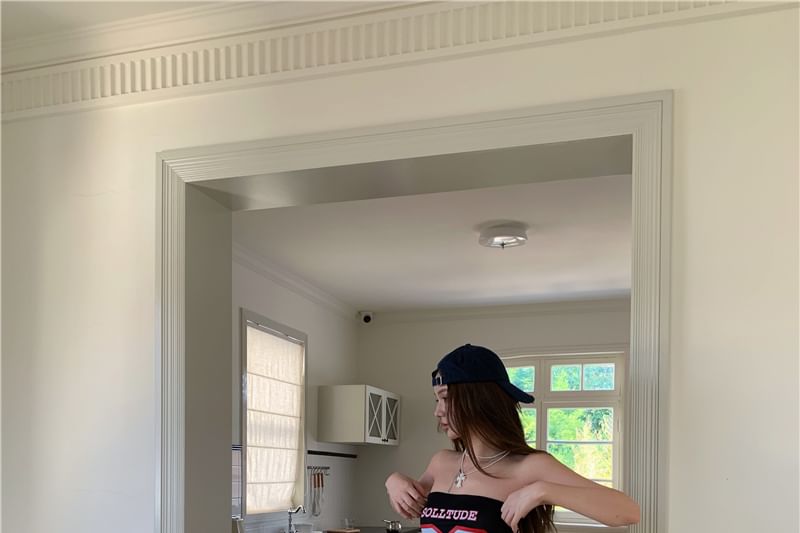 Leg Numbering Waist Top High Pants Wide Tube / Ruffled FashionChic