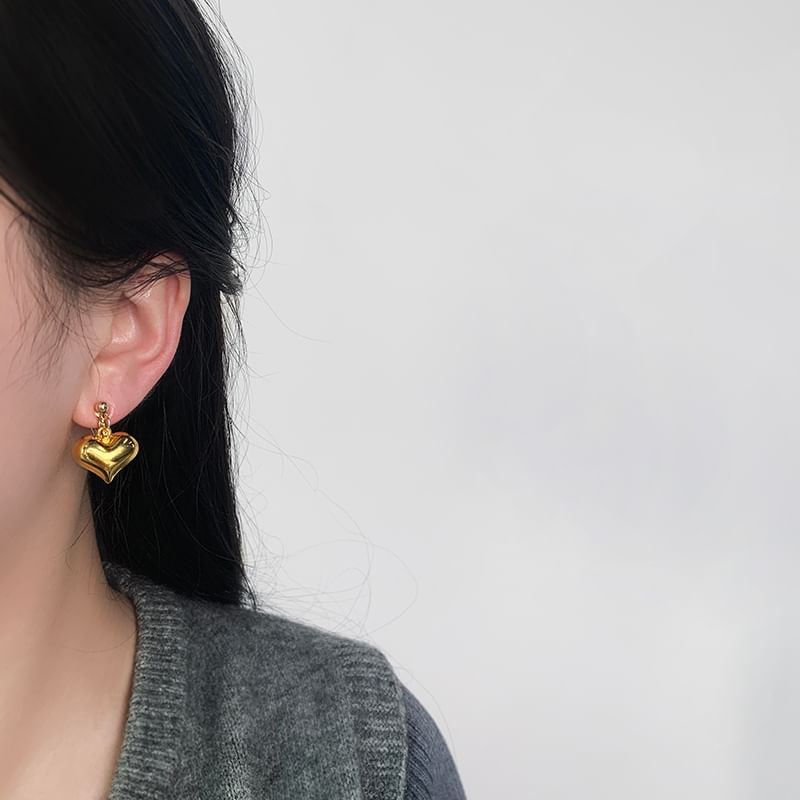 / Clip-On Drop Earring Heart FashionChic