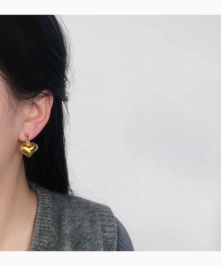 / Clip-On Drop Earring Heart FashionChic