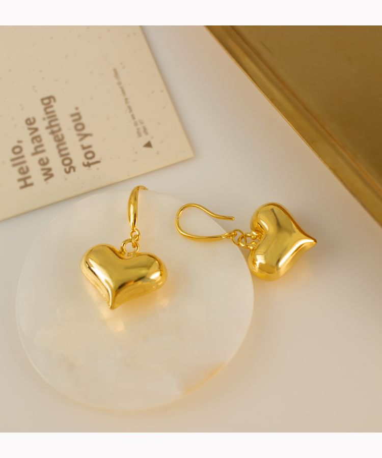 / Clip-On Drop Earring Heart FashionChic