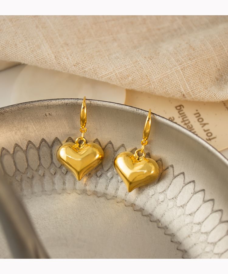 / Clip-On Drop Earring Heart FashionChic