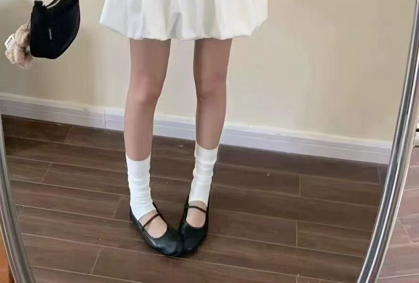 + High Set: A-Line Belt Hem Mini Plain Skirt Rise Bubble FashionChic