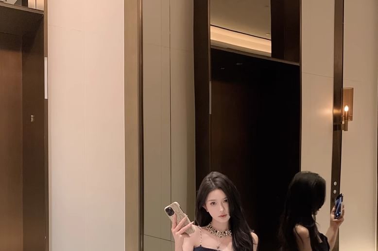 Fit Top Button Bootcut Plain Pants Floral / Camisole Slim Lace FashionChic