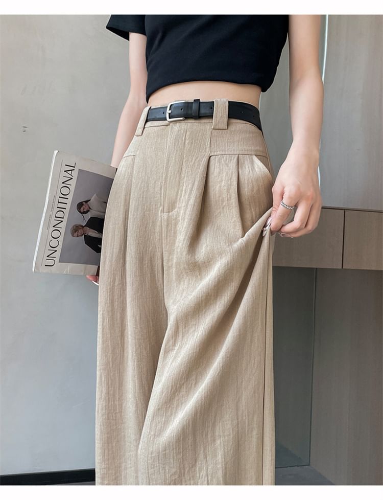 (Various Plain Leg High Wide Dress Waist Pants Designs) FashionChic