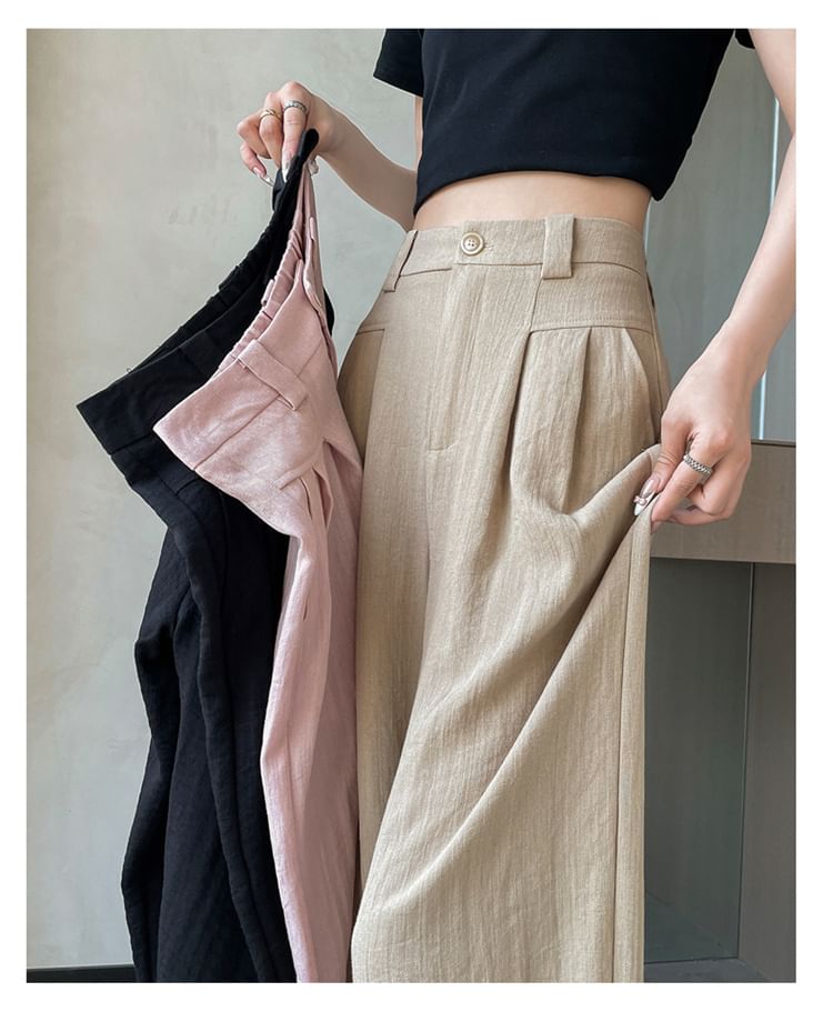 (Various Plain Leg High Wide Dress Waist Pants Designs) FashionChic