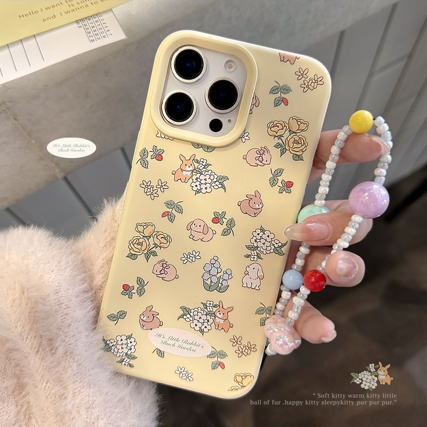 / Bead Rabbit Case Phone Strap Print Set FashionChic