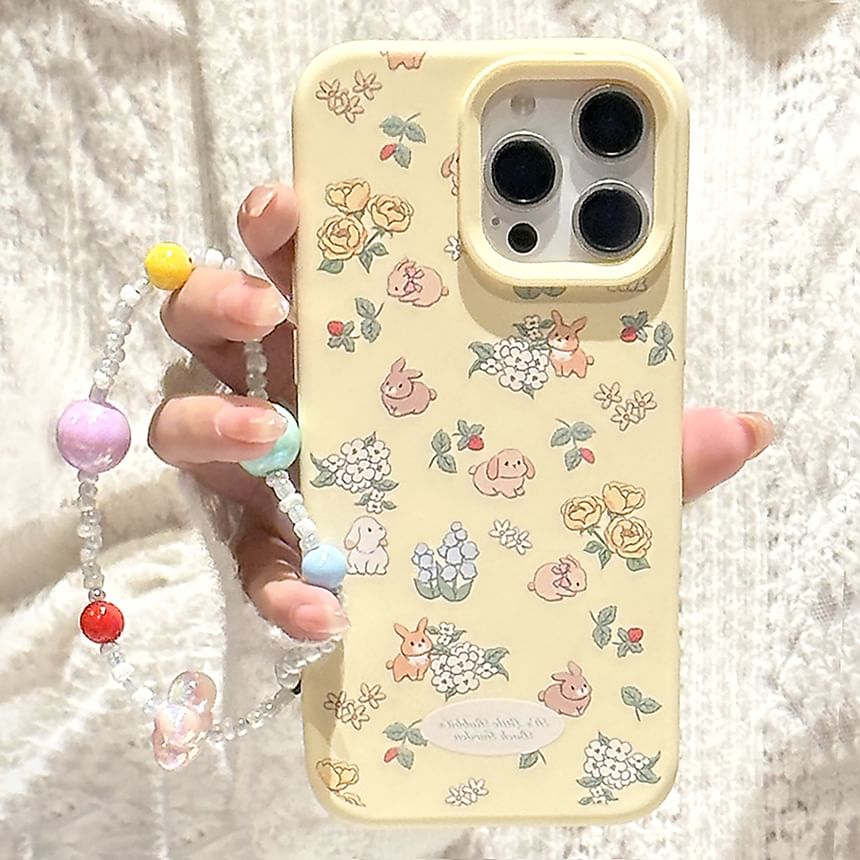 / Bead Rabbit Case Phone Strap Print Set FashionChic