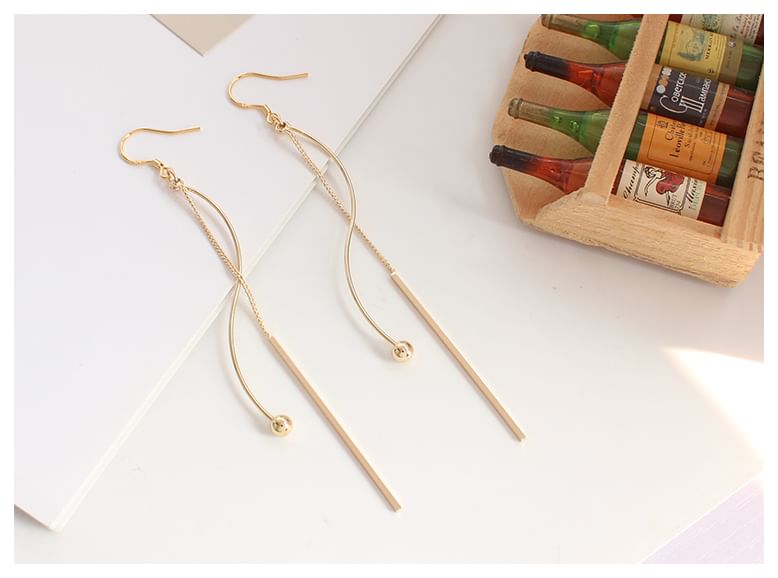 / Clip-On Dangle Earring Bead Bar FashionChic