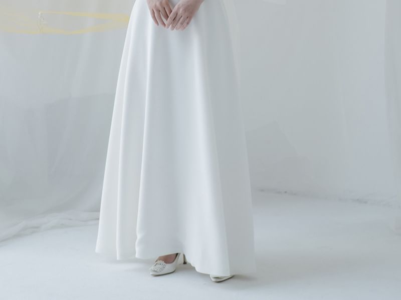 Strap Wedding A-Line Gown Mesh FashionChic