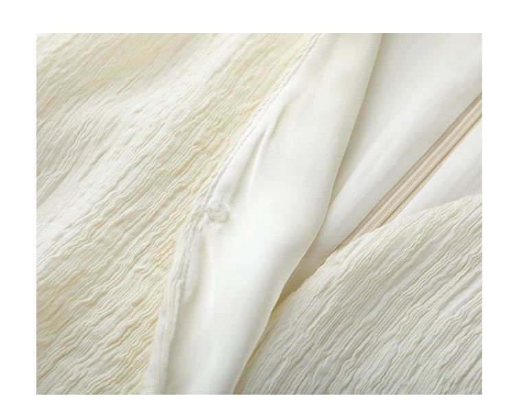 Plain Top Tank Slit Wide Rise / Pants Knot Leg High V-Neck FashionChic